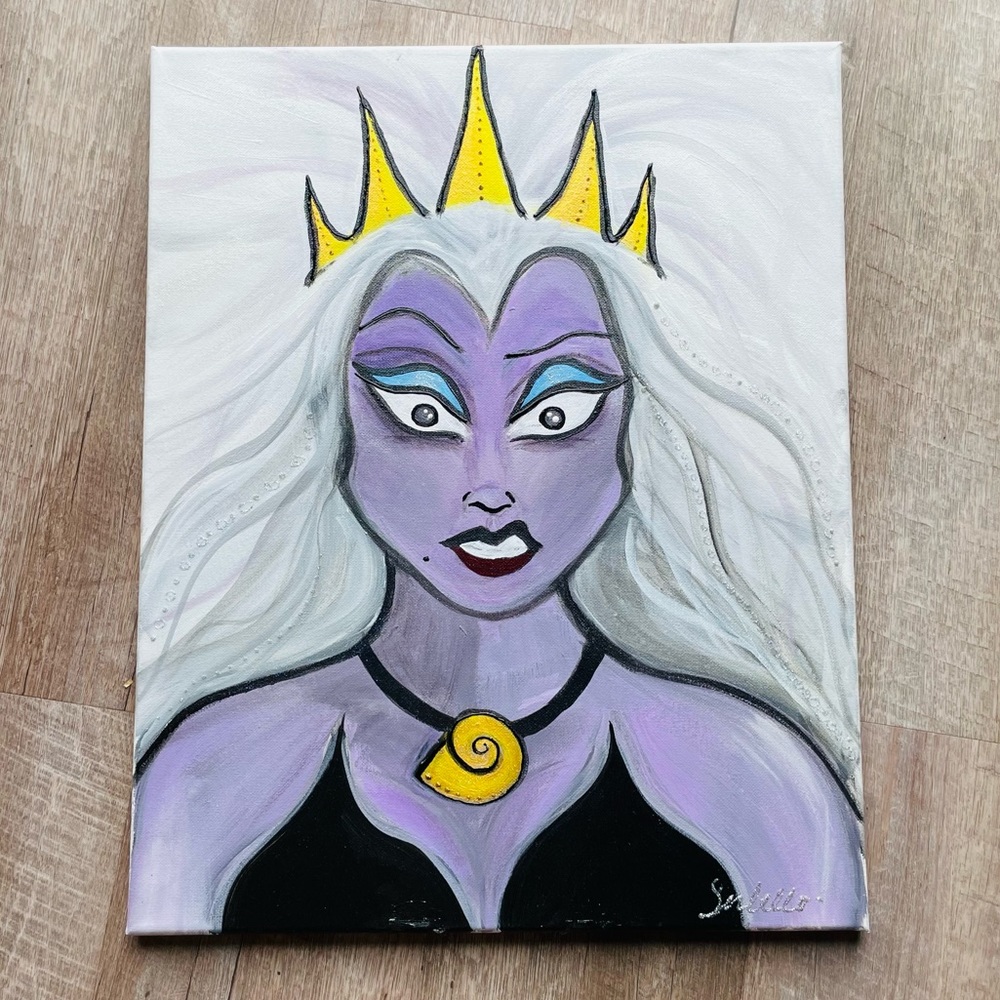 Ursula sea witch Disney little mermaid original painting